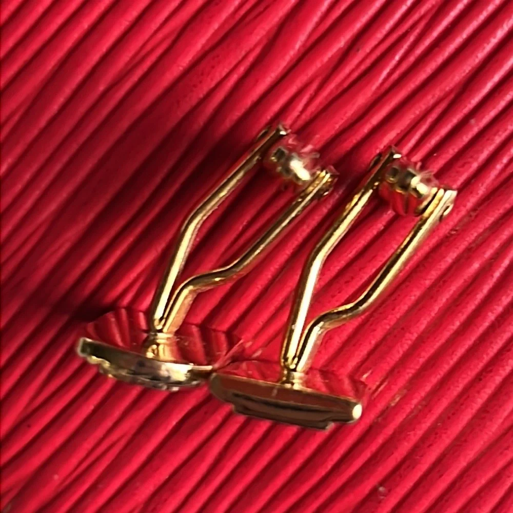 Christian Dior Men's Cuff links Gold & Silver Tone Vintage authentic